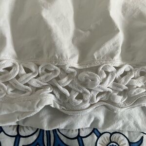 Source Unknown White Pillowcase with Intricate Lace Design